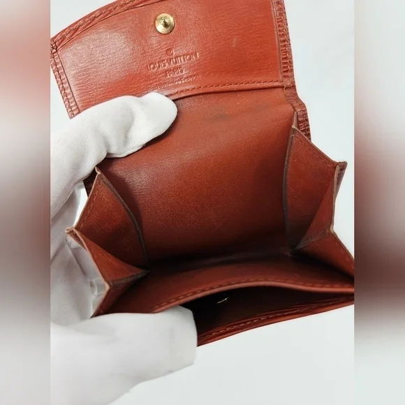 Louis Vuitton Brown Leather Epi Card Holder Wallet